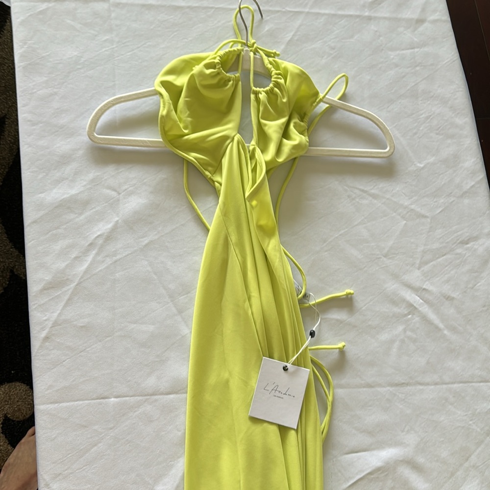 REVOLVE Mira Midi Dress in Limelight L'Academie - NWT - Picture 3 of 5